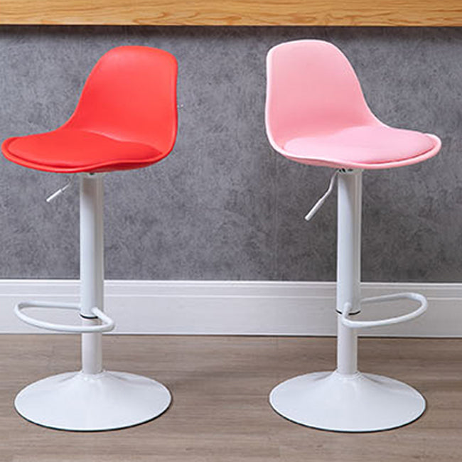 Contemporary Metal Dining Kitchen Room Armless Stool Adjustable Height Barstool