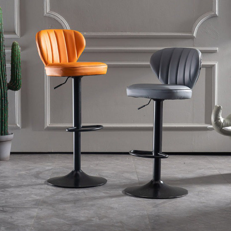 Metal Contemporary Kitchen Dining Room Stool Adjustable Height Armless Barstool