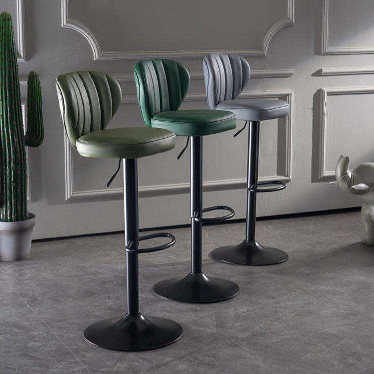 Metal Contemporary Kitchen Dining Room Stool Adjustable Height Armless Barstool