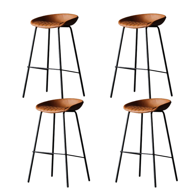 Metal Industrial Dining Room Armless Stool Low Back Bar Stool