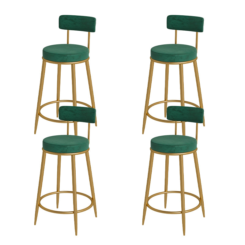 Nordic Low Back Bar Stool Round Counter Bar Stool with Metal Legs