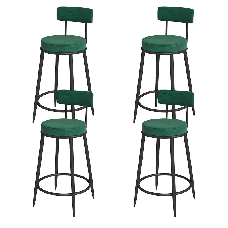 Nordic Low Back Bar Stool Round Counter Bar Stool with Metal Legs