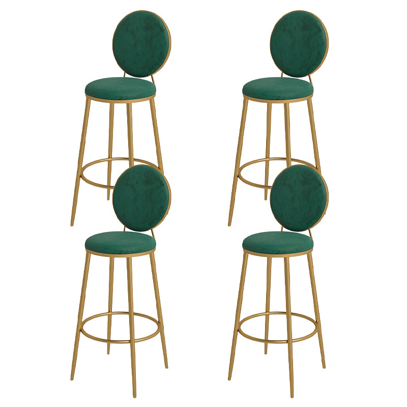 Nordic Low Back Bar Stool Round Counter Bar Stool with Metal Legs