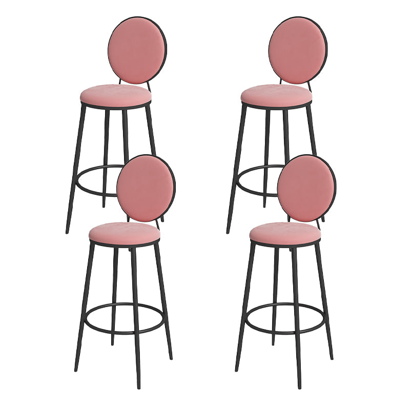 Nordic Low Back Bar Stool Round Counter Bar Stool with Metal Legs