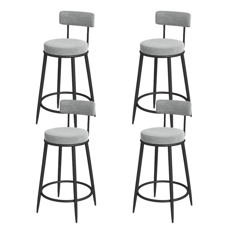 Nordic Low Back Bar Stool Round Counter Bar Stool with Metal Legs