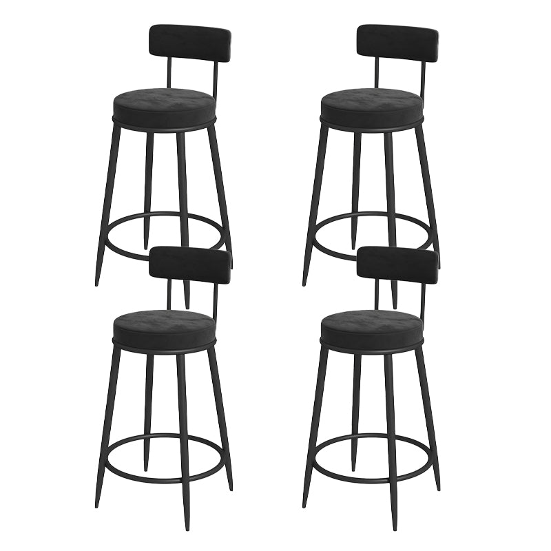 Nordic Low Back Bar Stool Round Counter Bar Stool with Metal Legs
