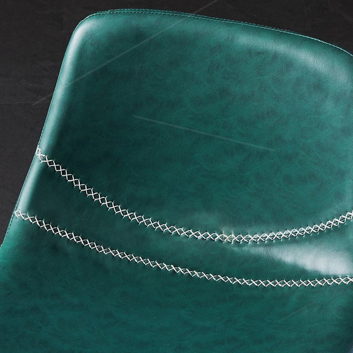 Scandinavian Restaurant Leather Stool Matte Finish Footrest Barstool