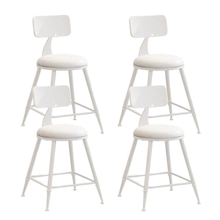 Contemporary Style Low Back Bar-stool Round Counter Bar Stool with Metal Legs