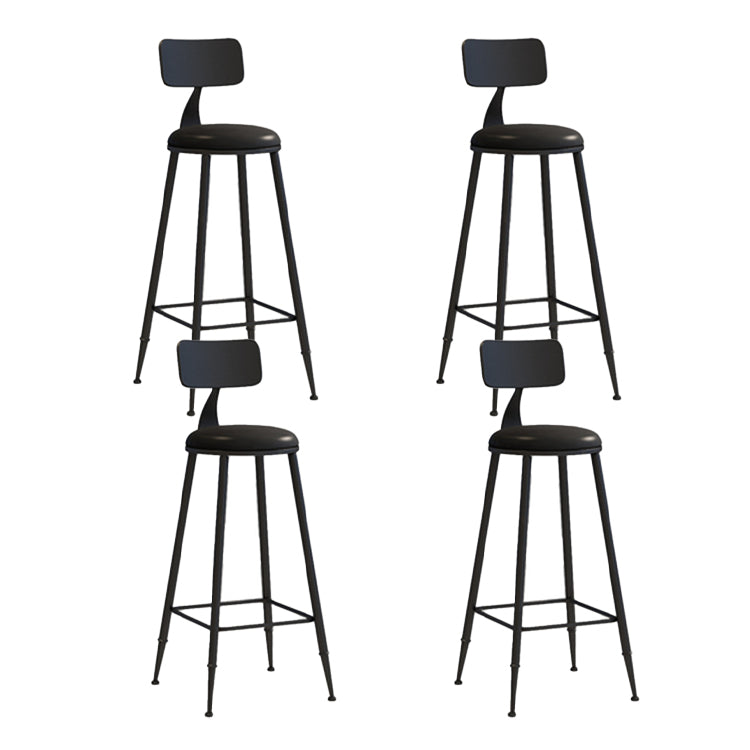 Contemporary Style Low Back Bar-stool Round Counter Bar Stool with Metal Legs