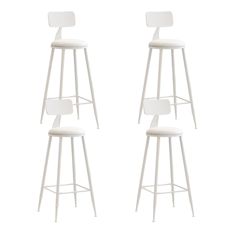 Contemporary Style Low Back Bar-stool Round Counter Bar Stool with Metal Legs