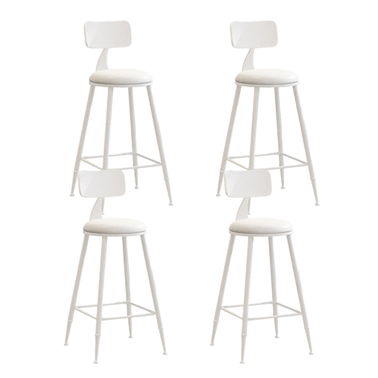 Contemporary Style Low Back Bar-stool Round Counter Bar Stool with Metal Legs