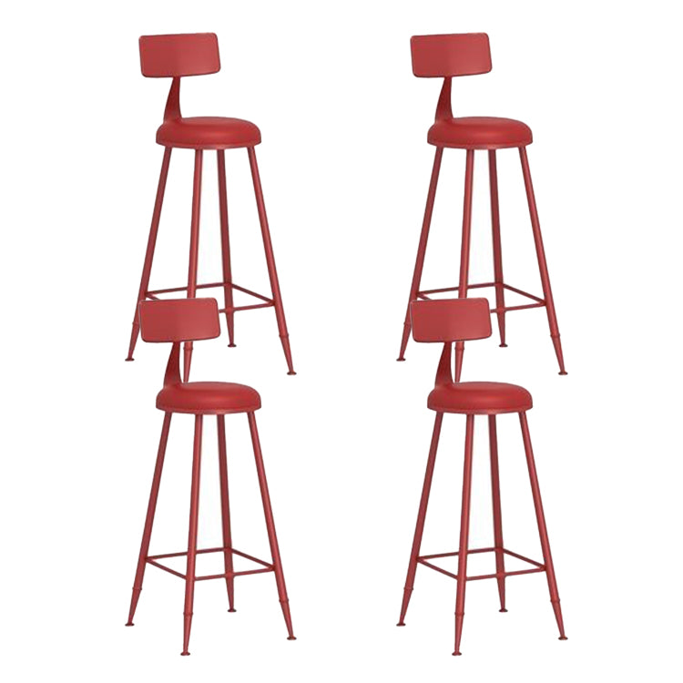 Contemporary Style Low Back Bar-stool Round Counter Bar Stool with Metal Legs