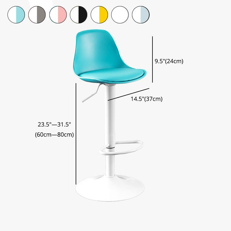 Contemporary Style Liftable Bar Stool Bucket Counter Bar Stool with Metal Legs