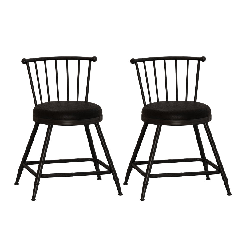 Leather Matte Finish Bristol Stool Low Back Footrest Barstool