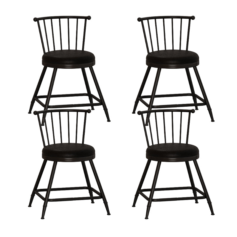 Leather Matte Finish Bristol Stool Low Back Footrest Barstool