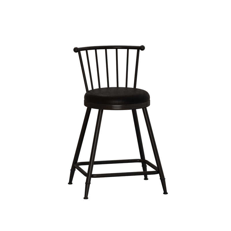 Leather Matte Finish Bristol Stool Low Back Footrest Barstool