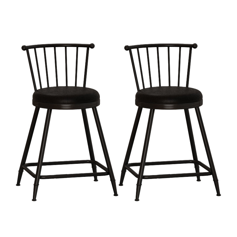 Leather Matte Finish Bristol Stool Low Back Footrest Barstool