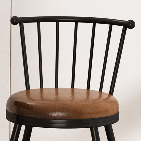 Leather Matte Finish Bristol Stool Low Back Footrest Barstool