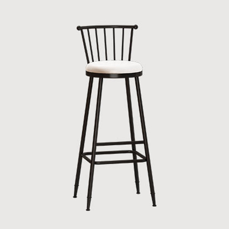 Leather Matte Finish Bristol Stool Low Back Footrest Barstool