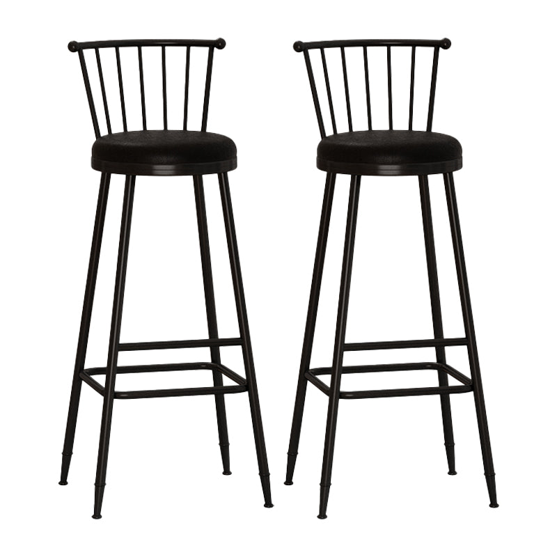 Leather Matte Finish Bristol Stool Low Back Footrest Barstool