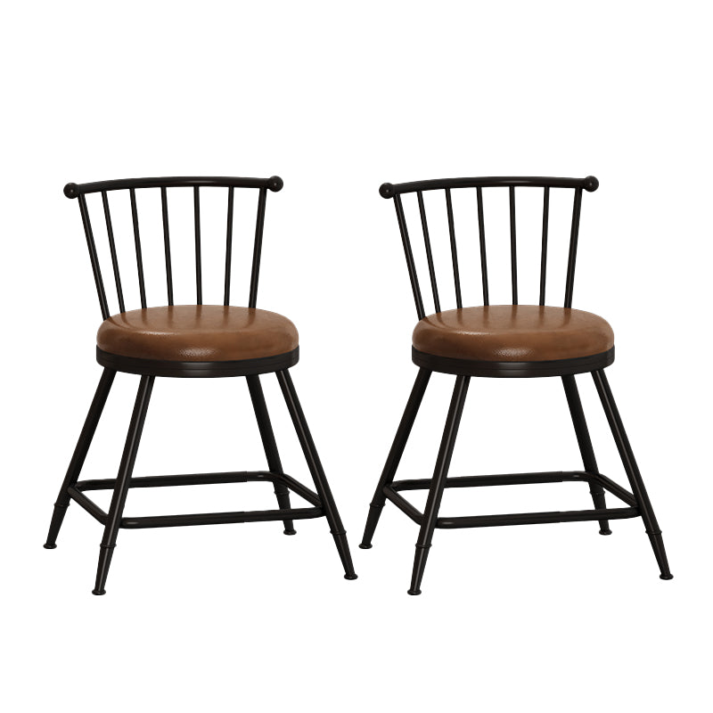 Leather Matte Finish Bristol Stool Low Back Footrest Barstool