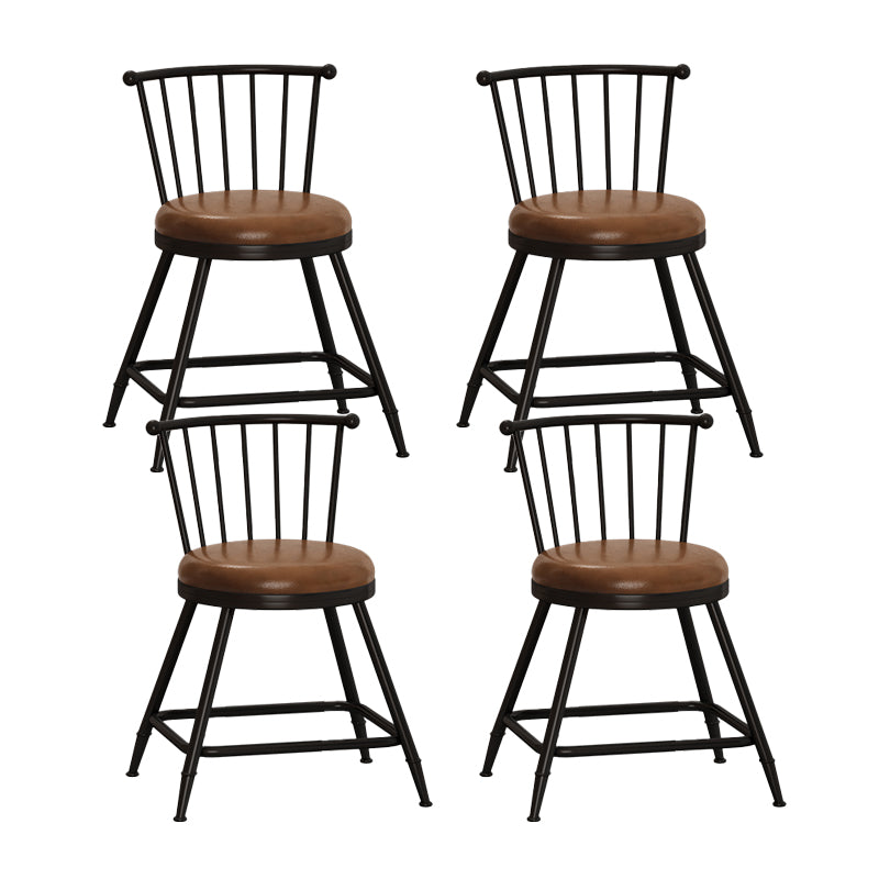 Leather Matte Finish Bristol Stool Low Back Footrest Barstool