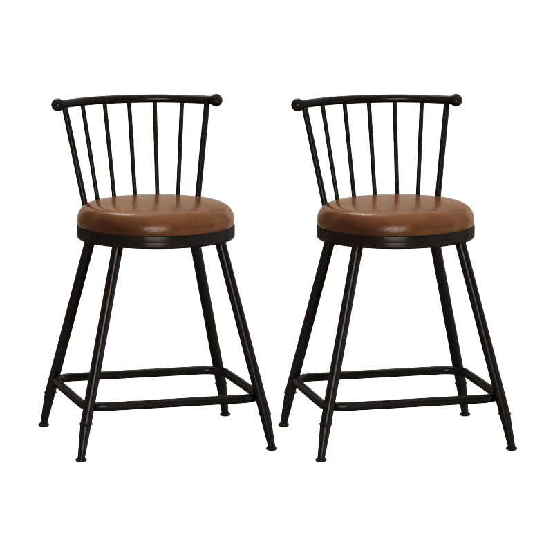 Leather Matte Finish Bristol Stool Low Back Footrest Barstool