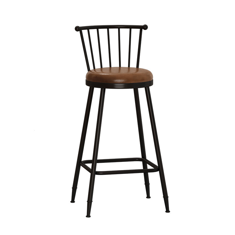 Leather Matte Finish Bristol Stool Low Back Footrest Barstool