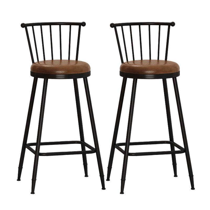 Leather Matte Finish Bristol Stool Low Back Footrest Barstool