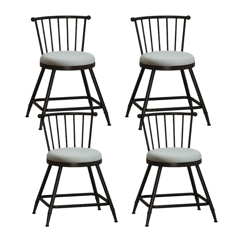 Leather Matte Finish Bristol Stool Low Back Footrest Barstool