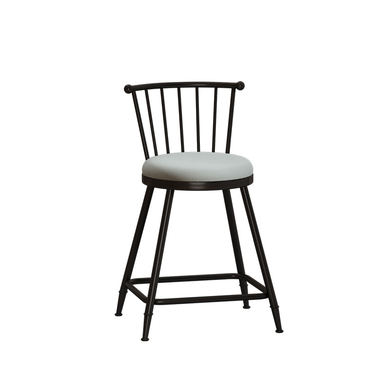 Leather Matte Finish Bristol Stool Low Back Footrest Barstool