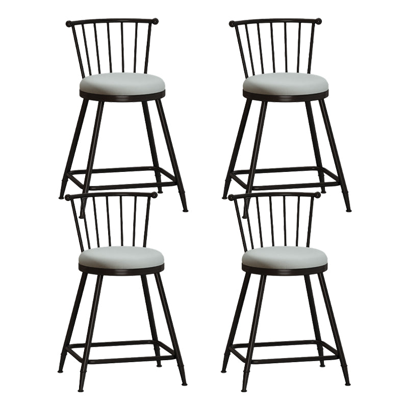 Leather Matte Finish Bristol Stool Low Back Footrest Barstool