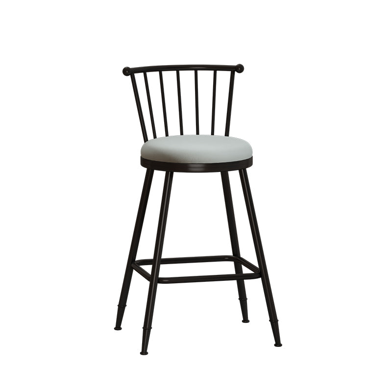 Leather Matte Finish Bristol Stool Low Back Footrest Barstool