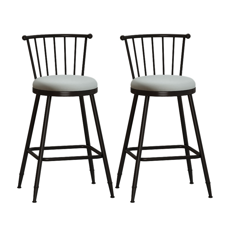 Leather Matte Finish Bristol Stool Low Back Footrest Barstool