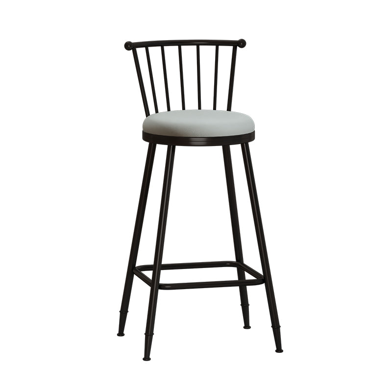 Leather Matte Finish Bristol Stool Low Back Footrest Barstool