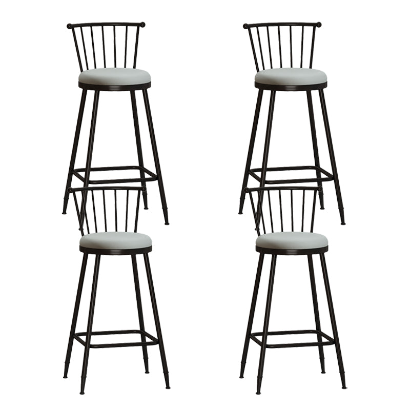 Leather Matte Finish Bristol Stool Low Back Footrest Barstool