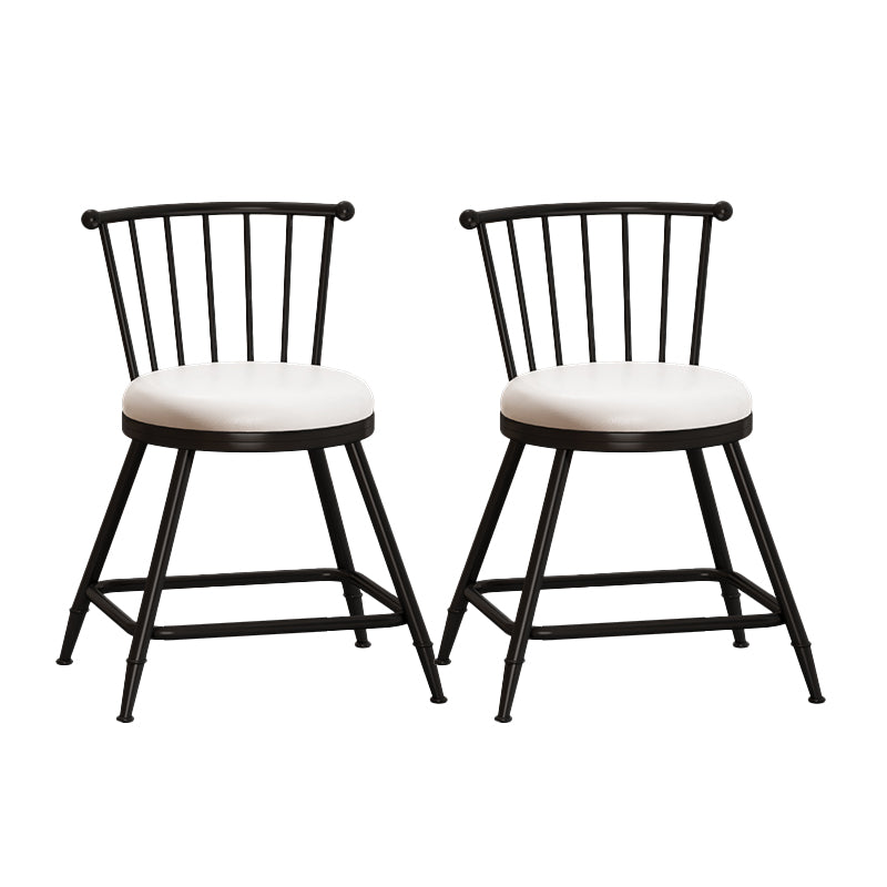 Leather Matte Finish Bristol Stool Low Back Footrest Barstool