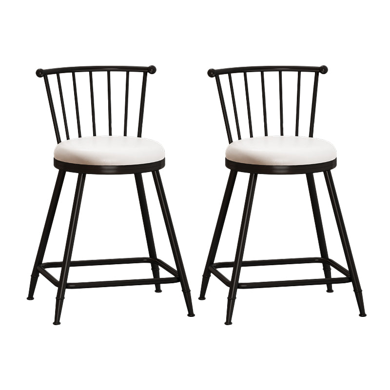 Leather Matte Finish Bristol Stool Low Back Footrest Barstool