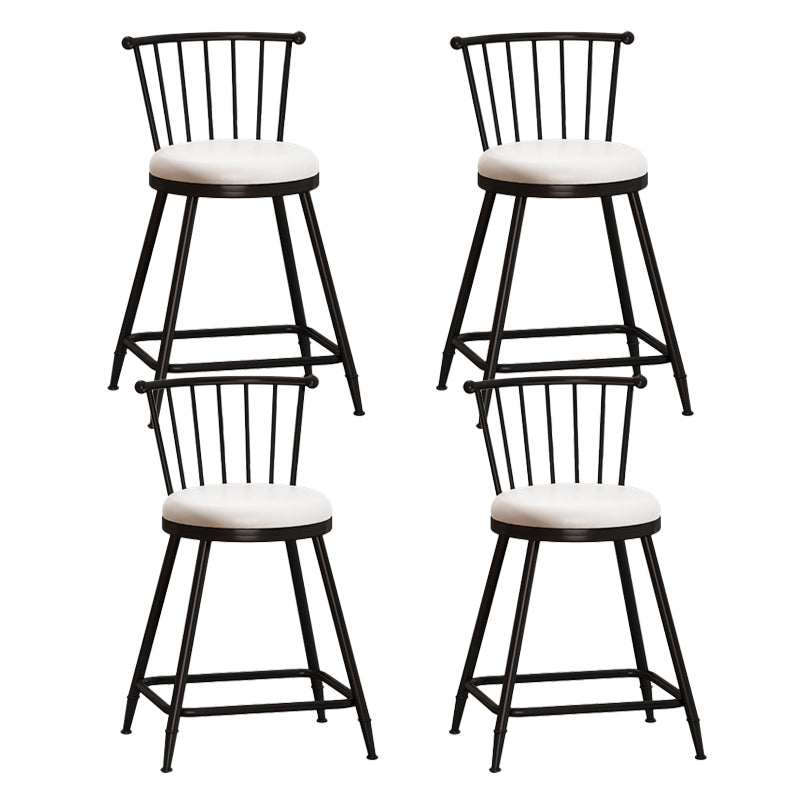 Leather Matte Finish Bristol Stool Low Back Footrest Barstool