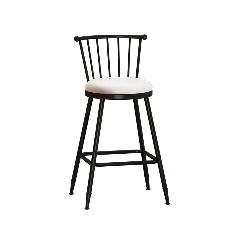 Leather Matte Finish Bristol Stool Low Back Footrest Barstool