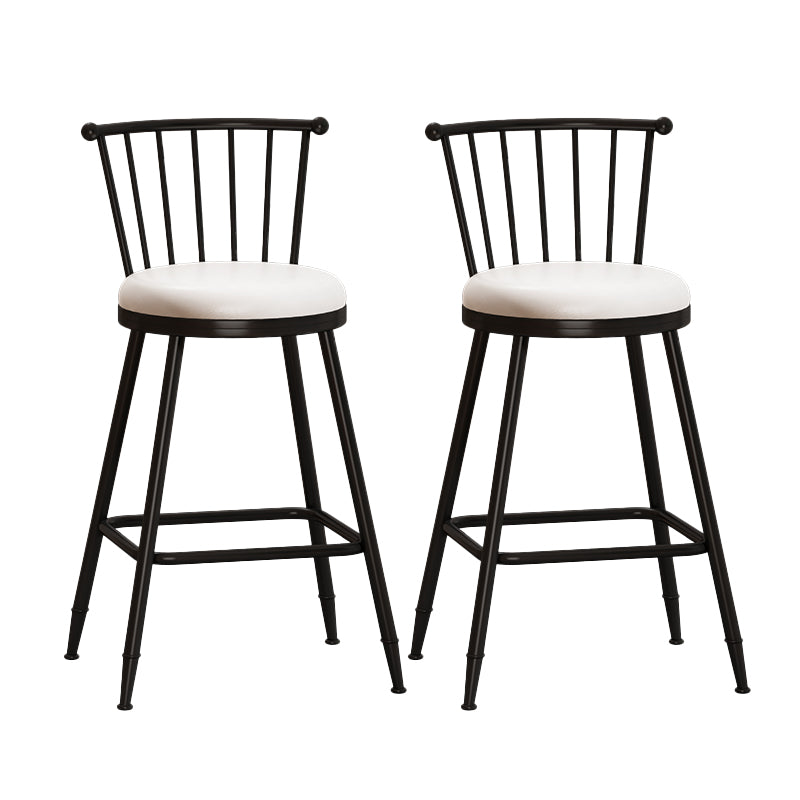 Leather Matte Finish Bristol Stool Low Back Footrest Barstool