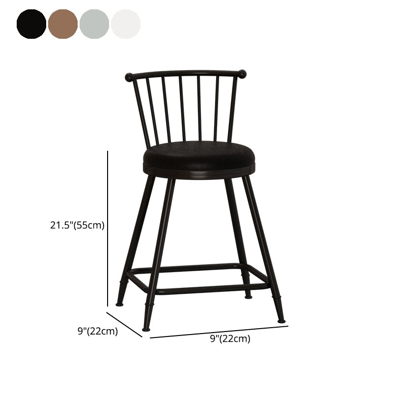 Leather Matte Finish Bristol Stool Low Back Footrest Barstool
