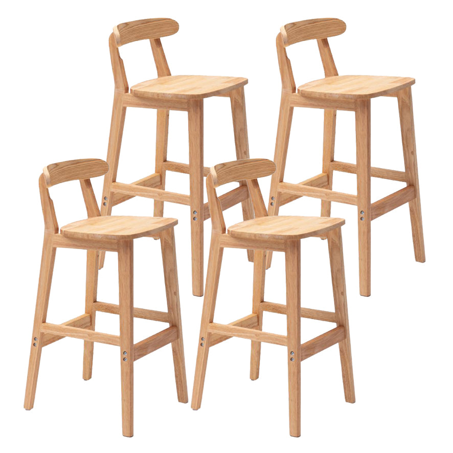 Scandinavian Rubberwood Home Stool Matte Finish Upholstered Footrest Barstool