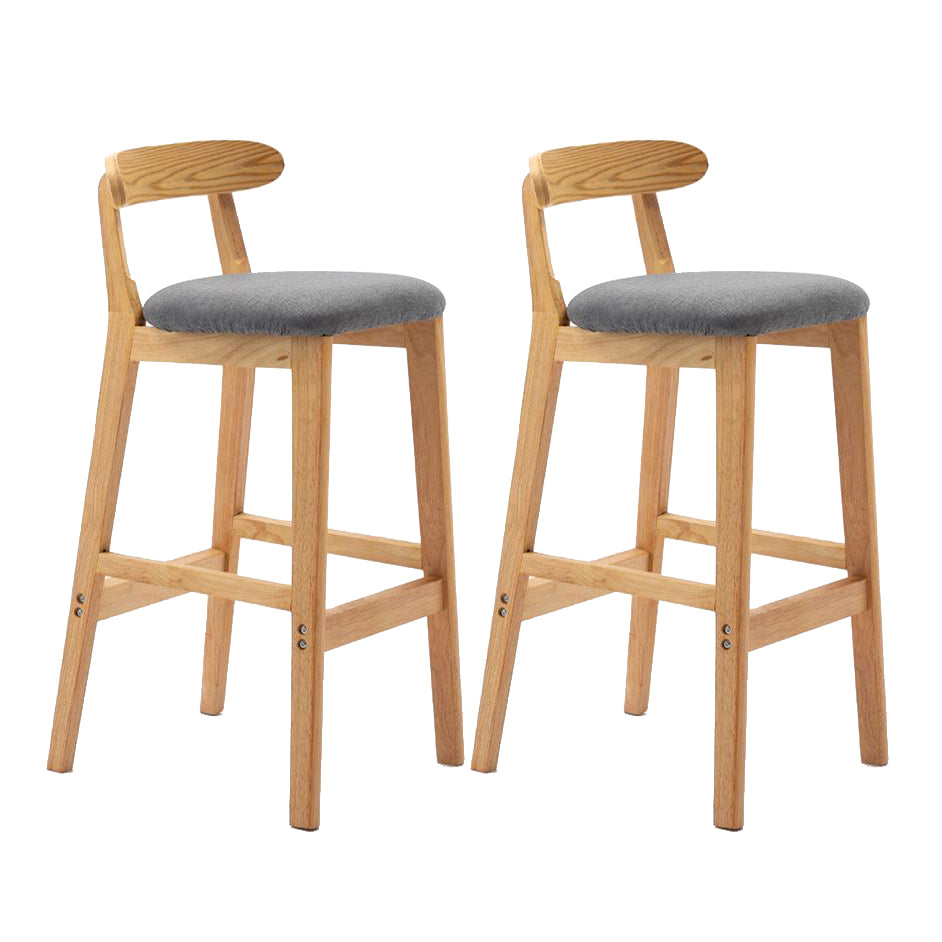 Scandinavian Rubberwood Home Stool Matte Finish Upholstered Footrest Barstool