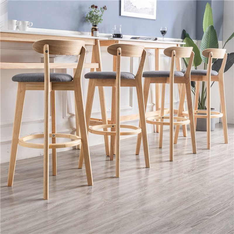 Contemporary Wood Dining Kitchen Room Armless Stool Low Back Bar Stool