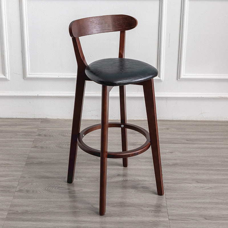 Contemporary Wood Dining Kitchen Room Armless Stool Low Back Bar Stool