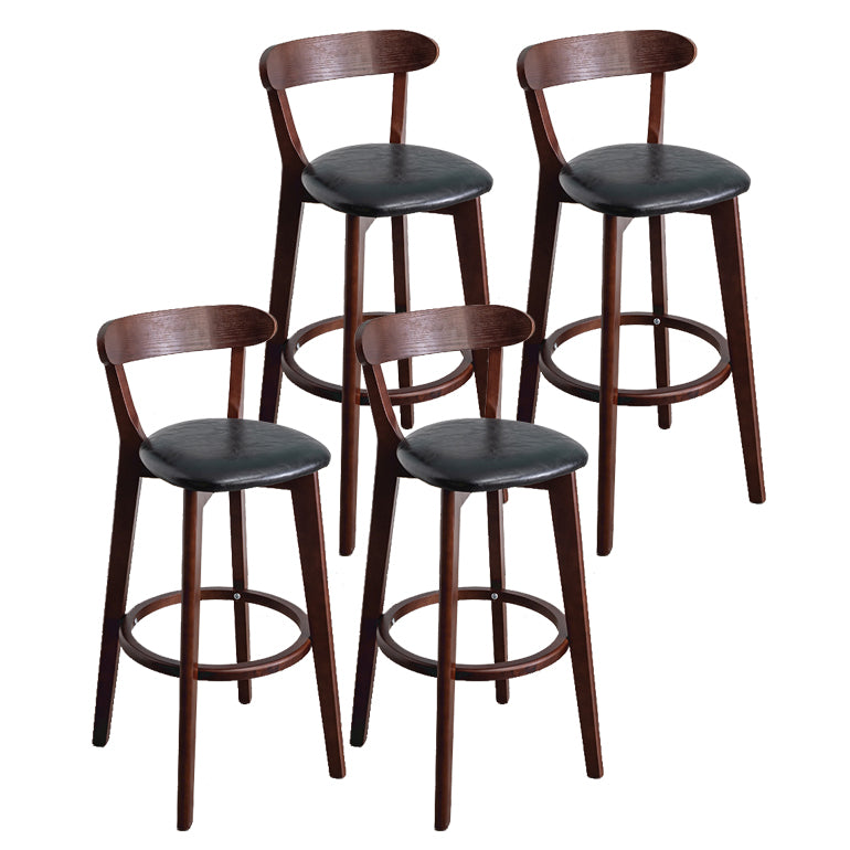 Contemporary Wood Dining Kitchen Room Armless Stool Low Back Bar Stool