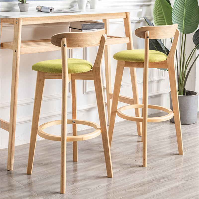 Contemporary Wood Dining Kitchen Room Armless Stool Low Back Bar Stool