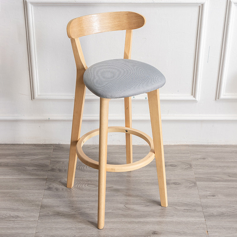 Contemporary Wood Dining Kitchen Room Armless Stool Low Back Bar Stool