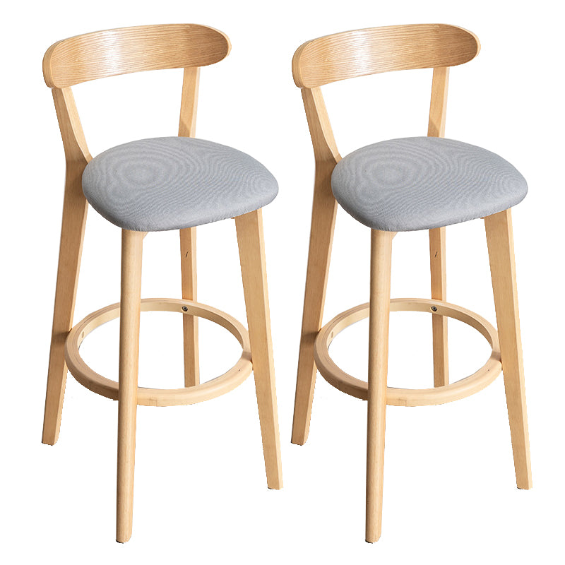 Contemporary Wood Dining Kitchen Room Armless Stool Low Back Bar Stool